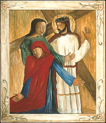 E. Rodriguez, ladie weep over Jesus