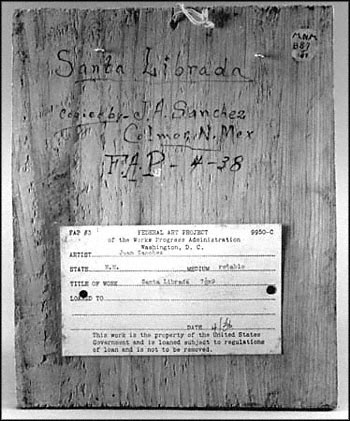 J.A. Sanchez, Back side of Retablo